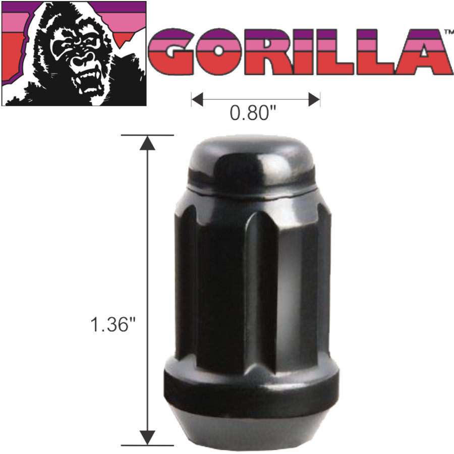 ECROU ROUE GORILLA 12MM X 1.25BLACK CHROME ACCOR