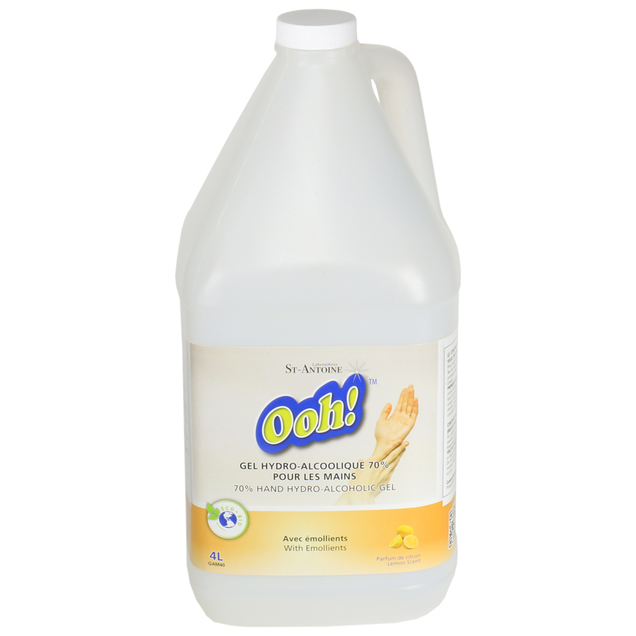 GEL HYDRO-ALCOOL/POMME,4 LITRE70%