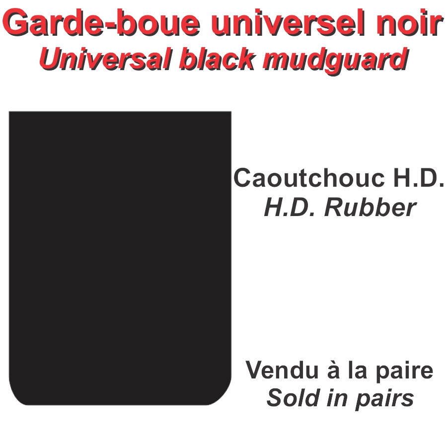 GARDE BOUE,CAOUT,NOIR (2 )   8 X 13 3/4''