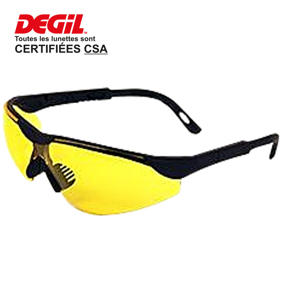 LUNETTE,BRAS NOIR AJUST, JAUNE
