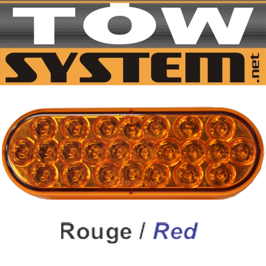 LUMIERE 24 LED OVALE 6'' ROUGE