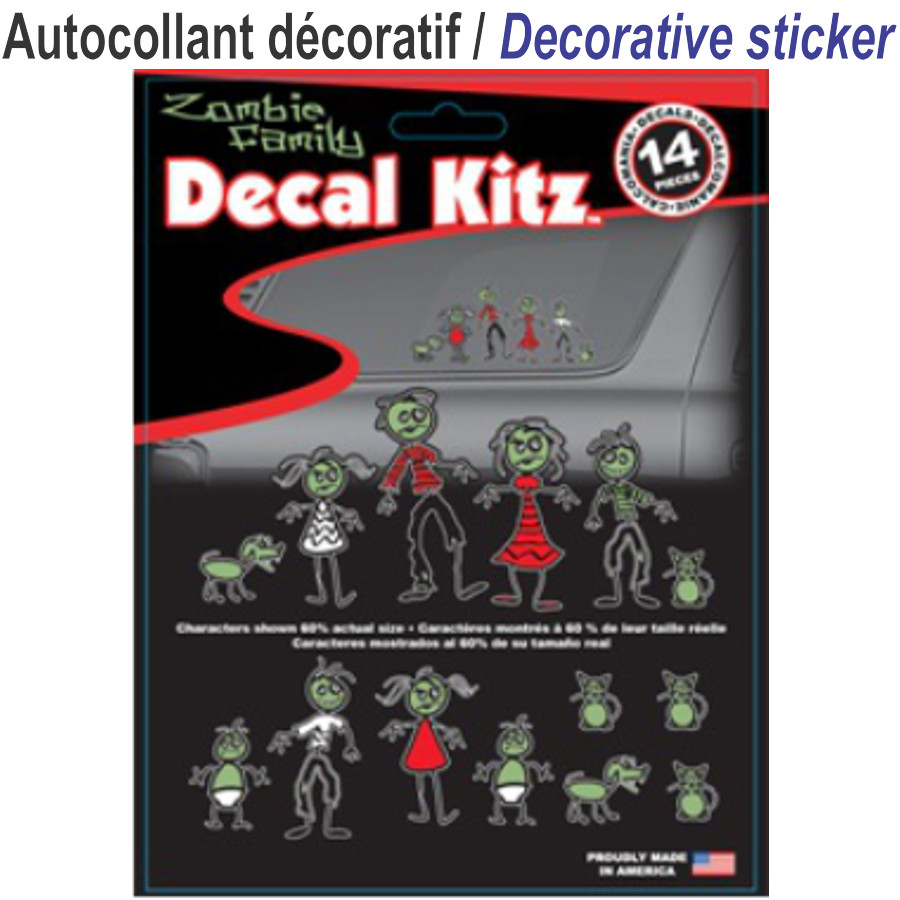 AUTOCOLLANT FAMILLE ZOMB IE