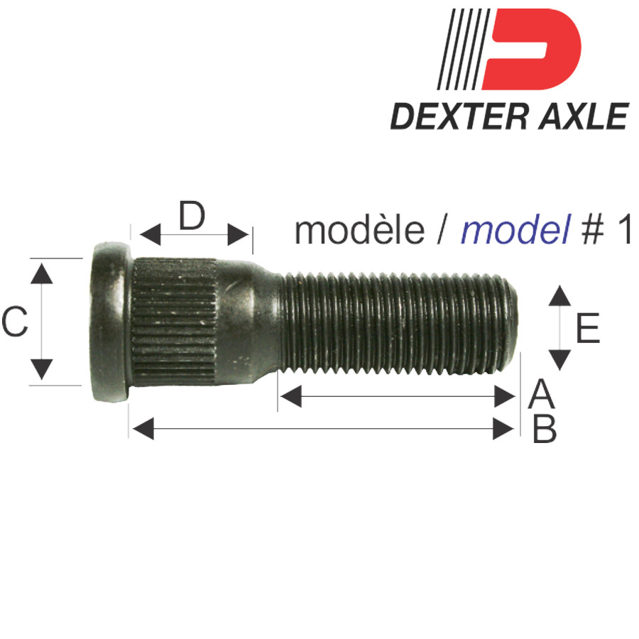 BOULON ROUE 5/8, DEXTER (PQ.4)#MG31105 (PQ.4)